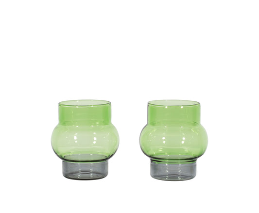 BUMP SHORT GLASS GREEN X2