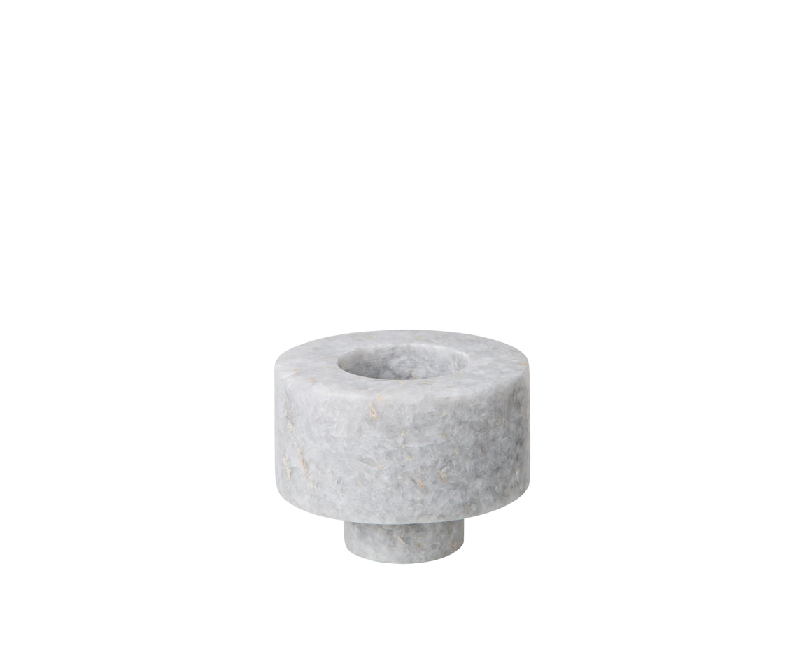 STONE STACKING CANDLEHOLDER WHITE