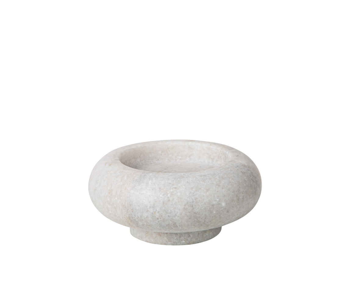 STONE STACKING CANDLEHOLDER WHITE