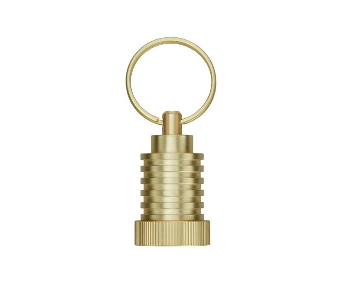 COG KEYRING POD BRASS