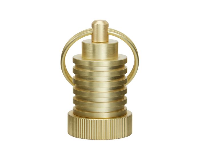 COG KEYRING POD BRASS